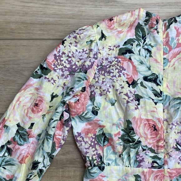 Faithful The Brand | Maribelle | Linen Floral Romper Romantic Pastel Spring - Picture 8 of 16